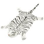 vidaXL Covor cu model tigru 144 cm Pluș Alb vidaXL Covor cu model tigru 144 cm Pluș Alb
