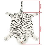 vidaXL Covor cu model tigru 144 cm Pluș Alb vidaXL Covor cu model tigru 144 cm Pluș Alb