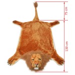 vidaXL Covor cu model leu 205 cm Pluș Maro vidaXL Covor cu model leu 205 cm Pluș Maro