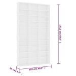 vidaXL Dulap pentru CD-uri, alb, 102x16x177,5 cm, lemn compozit