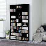 vidaXL Dulap pentru CD-uri, negru, 102x16x177,5 cm, lemn compozit vidaXL Dulap pentru CD-uri, negru, 102x16x177,5 cm, lemn compozit