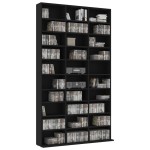 vidaXL Dulap pentru CD-uri, negru, 102x16x177,5 cm, lemn compozit vidaXL Dulap pentru CD-uri, negru, 102x16x177,5 cm, lemn compozit