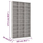 vidaXL Dulap pentru CD-uri, gri beton, 102x16x177,5 cm, lemn compozit
