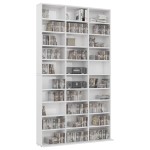 vidaXL Dulap CD-uri, alb extralucios, 102x16x177,5 cm, lemn compozit