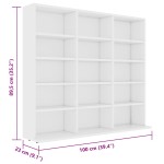 vidaXL Dulap pentru CD-uri, alb, 100 x 23 x 89,5 cm, lemn prelucrat vidaXL Dulap pentru CD-uri, alb, 100 x 23 x 89,5 cm, lemn prelucrat