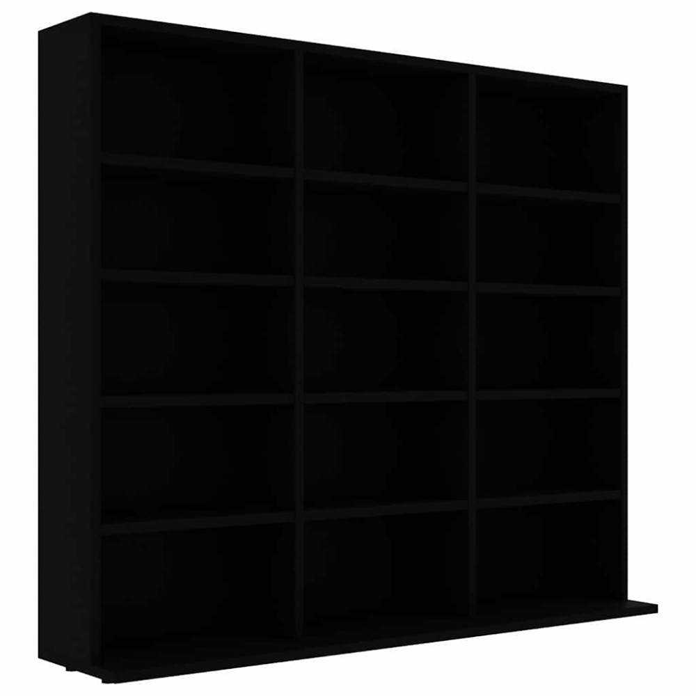 vidaXL Dulap pentru CD-uri, negru, 100 x 23 x 89,5 cm, lemn prelucrat