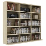 vidaXL Dulap de CD-uri, stejar sonoma, 100x23x89,5 cm, lemn prelucrat vidaXL Dulap de CD-uri, stejar sonoma, 100x23x89,5 cm, lemn prelucrat