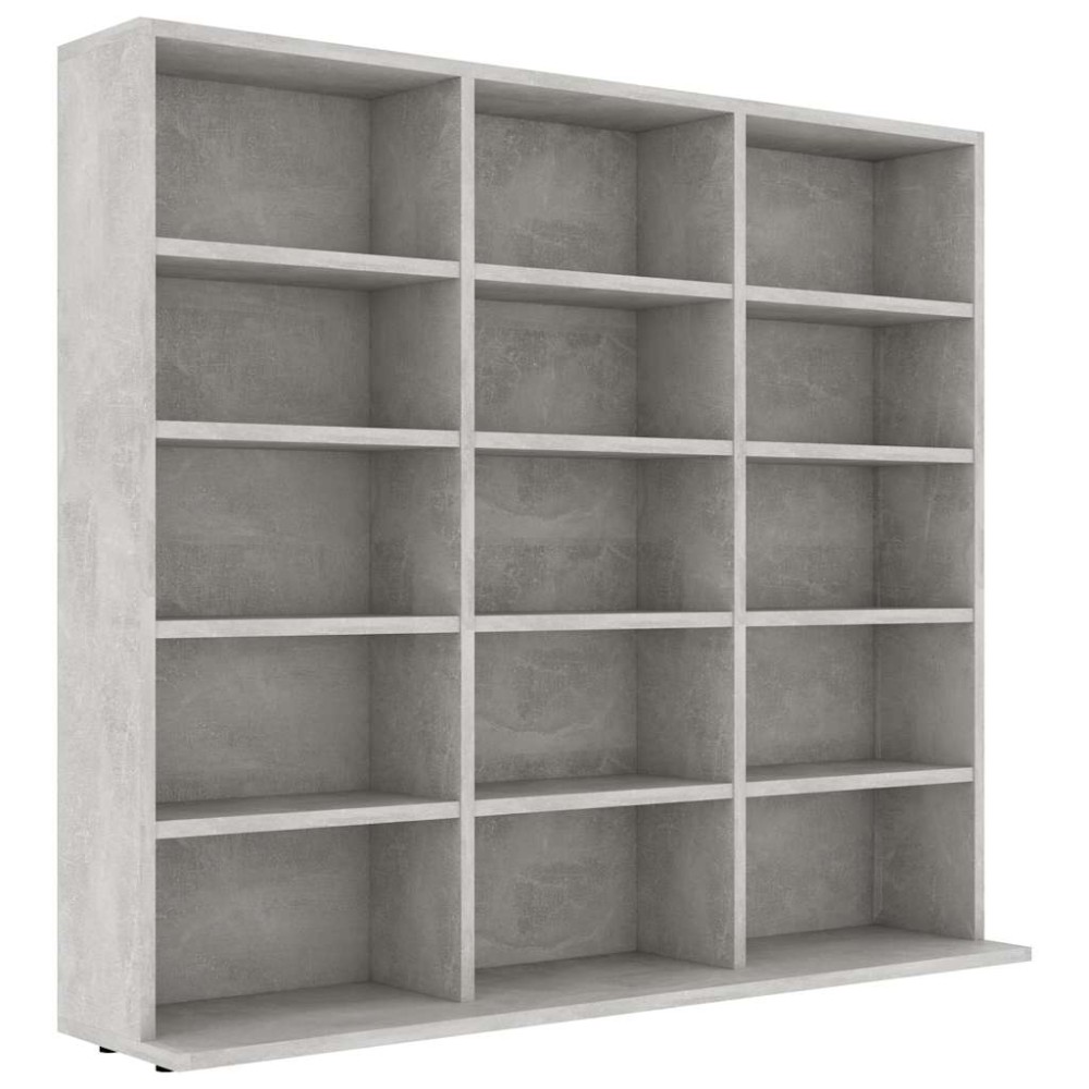 vidaXL Dulap pentru CD-uri, gri beton, 100x23x89,5 cm, lemn prelucrat