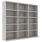 vidaXL Dulap pentru CD-uri, gri beton, 100x23x89,5 cm, lemn prelucrat vidaXL Dulap pentru CD-uri, gri beton, 100x23x89,5 cm, lemn prelucrat