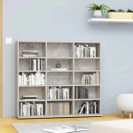 vidaXL Dulap pentru CD-uri, gri beton, 100x23x89,5 cm, lemn prelucrat vidaXL Dulap pentru CD-uri, gri beton, 100x23x89,5 cm, lemn prelucrat