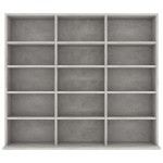 vidaXL Dulap pentru CD-uri, gri beton, 100x23x89,5 cm, lemn prelucrat vidaXL Dulap pentru CD-uri, gri beton, 100x23x89,5 cm, lemn prelucrat
