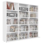vidaXL Dulap de CD-uri alb extralucios, 100x23x89,5 cm, lemn prelucrat