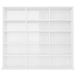 vidaXL Dulap de CD-uri alb extralucios, 100x23x89,5 cm, lemn prelucrat