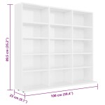 vidaXL Dulap de CD-uri alb extralucios, 100x23x89,5 cm, lemn prelucrat