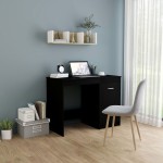 vidaXL Birou, negru, 100x50x76 cm, lemn prelucrat