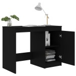 vidaXL Birou, negru, 100x50x76 cm, lemn prelucrat