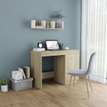 vidaXL Birou, stejar sonoma, 100x50x76 cm, lemn prelucrat vidaXL Birou, stejar sonoma, 100x50x76 cm, lemn prelucrat
