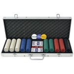 vidaXL Set de poker cu 500 de jetoane din aluminiu vidaXL Set de poker cu 500 de jetoane din aluminiu