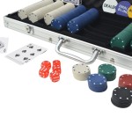vidaXL Set de poker cu 500 de jetoane din aluminiu vidaXL Set de poker cu 500 de jetoane din aluminiu