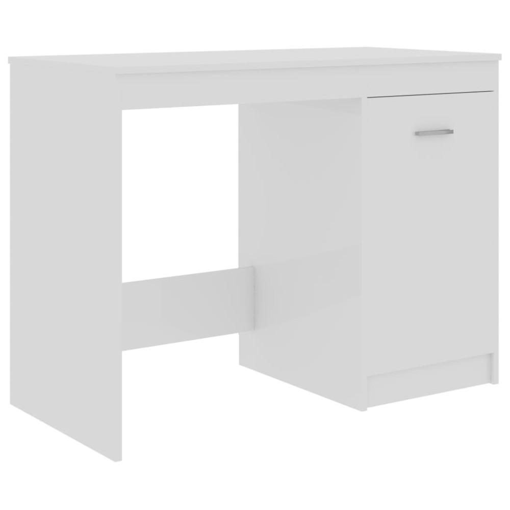 vidaXL Birou, alb extralucios, 100x50x76 cm, lemn prelucrat