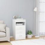 vidaXL Dulap cu sertare, alb, 40x50x76 cm, lemn compozit vidaXL Dulap cu sertare, alb, 40x50x76 cm, lemn compozit