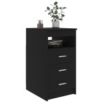 vidaXL Dulap cu sertare, negru, 40x50x76 cm, lemn compozit