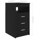 vidaXL Dulap cu sertare, negru, 40x50x76 cm, lemn compozit