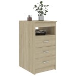vidaXL Dulap cu sertare, stejar sonoma, 40x50x76 cm, lemn compozit