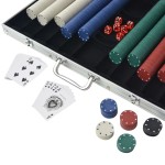 vidaXL Set de poker cu 1000 de jetoane din aluminiu vidaXL Set de poker cu 1000 de jetoane din aluminiu