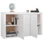 vidaXL Dulap, alb extralucios, 120x36x69 cm, lemn prelucrat