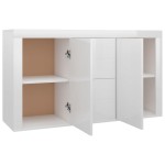 vidaXL Dulap, alb extralucios, 120x36x69 cm, lemn prelucrat
