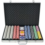 vidaXL Set de poker cu 1000 de jetoane cu laser din aluminiu vidaXL Set de poker cu 1000 de jetoane cu laser din aluminiu