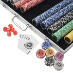 vidaXL Set de poker cu 1000 de jetoane cu laser din aluminiu vidaXL Set de poker cu 1000 de jetoane cu laser din aluminiu