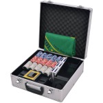 vidaXL Set de poker/blackjack cu 600 de jetoane cu laser din aluminiu vidaXL Set de poker/blackjack cu 600 de jetoane cu laser din aluminiu