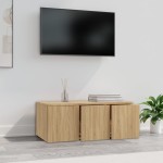 vidaXL Comodă TV, stejar sonoma, 80x34x30 cm, lemn prelucrat