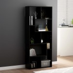 vidaXL Bibliotecă, negru, 67 x 24 x 161 cm, lemn prelucrat vidaXL Bibliotecă, negru, 67 x 24 x 161 cm, lemn prelucrat