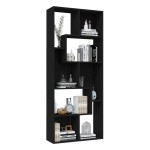 vidaXL Bibliotecă, negru, 67 x 24 x 161 cm, lemn prelucrat vidaXL Bibliotecă, negru, 67 x 24 x 161 cm, lemn prelucrat
