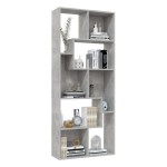 vidaXL Bibliotecă, gri beton, 67x24x161 cm, lemn prelucrat vidaXL Bibliotecă, gri beton, 67x24x161 cm, lemn prelucrat
