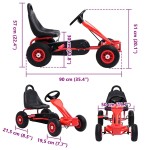 vidaXL Mașinuță kart cu pedale și roți pneumatice, roșu vidaXL Mașinuță kart cu pedale și roți pneumatice, roșu