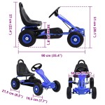 vidaXL Mașinuță kart cu pedale și roți pneumatice, albastru vidaXL Mașinuță kart cu pedale și roți pneumatice, albastru