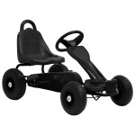 vidaXL Mașinuță kart cu pedale și roți pneumatice, negru vidaXL Mașinuță kart cu pedale și roți pneumatice, negru