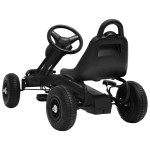 vidaXL Mașinuță kart cu pedale și roți pneumatice, negru vidaXL Mașinuță kart cu pedale și roți pneumatice, negru