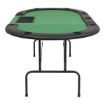 vidaXL Masă de poker pliabilă în 3, pentru 9 jucători, oval, Verde vidaXL Masă de poker pliabilă în 3, pentru 9 jucători, oval, Verde
