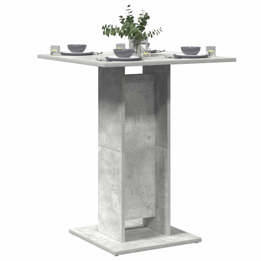 vidaXL Masă de bistro, gri beton, 60 x 60 x 75 cm, lemn prelucrat