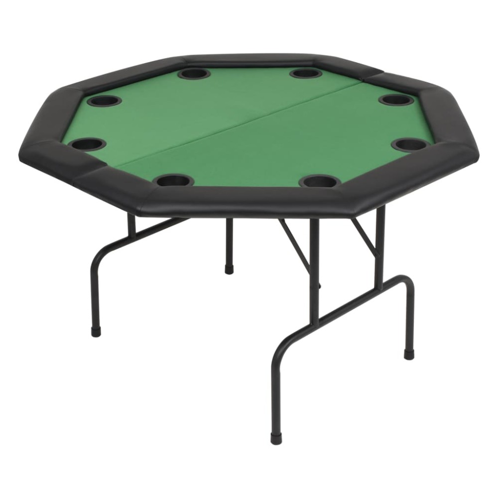 vidaXL Masă poker pliabilă în două părți, 8 jucători, octogonal, Verde