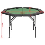 vidaXL Masă poker pliabilă în două părți, 8 jucători, octogonal, Verde vidaXL Masă poker pliabilă în două părți, 8 jucători, octogonal, Verde