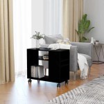 vidaXL Masă laterală, negru, 70x35x55 cm, lemn compozit vidaXL Masă laterală, negru, 70x35x55 cm, lemn compozit