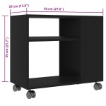 vidaXL Masă laterală, negru, 70x35x55 cm, lemn compozit vidaXL Masă laterală, negru, 70x35x55 cm, lemn compozit
