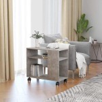 vidaXL Masă laterală, gri beton, 70x35x55 cm, lemn compozit vidaXL Masă laterală, gri beton, 70x35x55 cm, lemn compozit