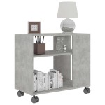 vidaXL Masă laterală, gri beton, 70x35x55 cm, lemn compozit vidaXL Masă laterală, gri beton, 70x35x55 cm, lemn compozit